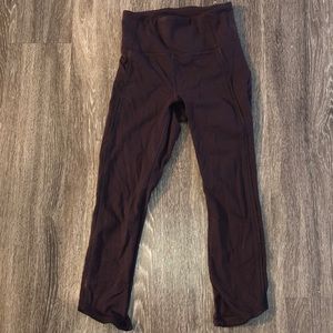 Cropped lulu dark purple leggings